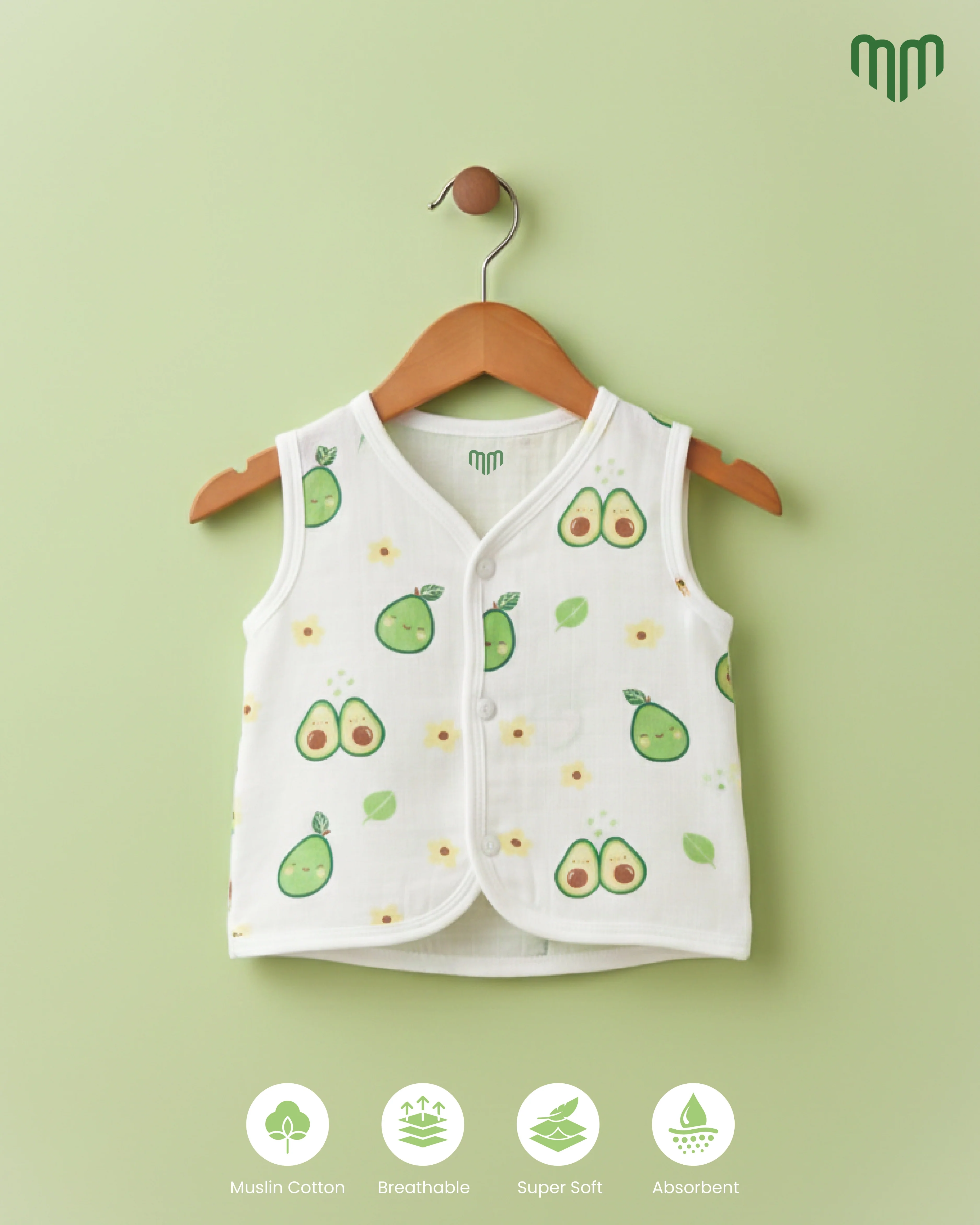 Little Avocada Muslin Jabla - Image 2