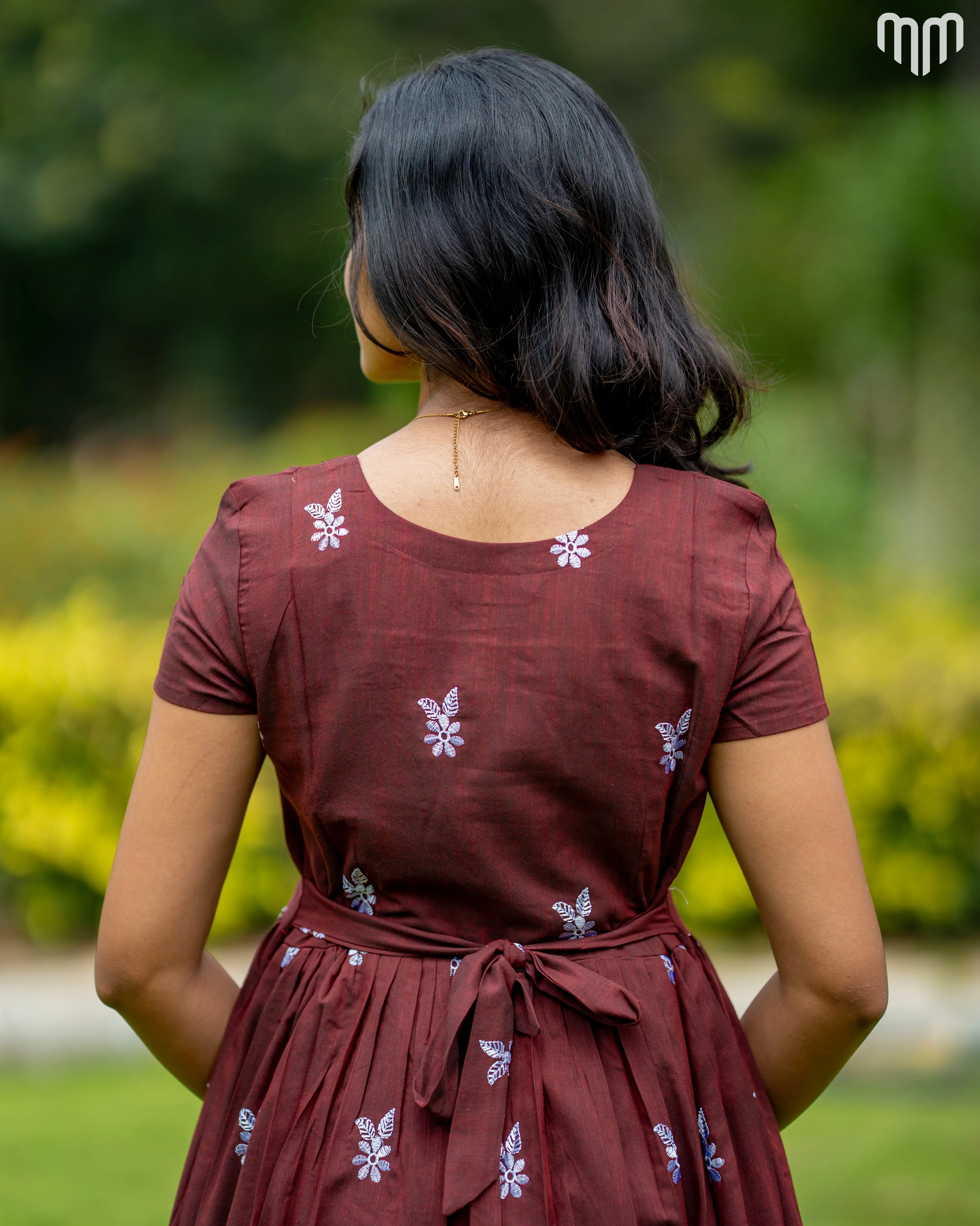 Marron Floret Maternity Maxi - Image 4