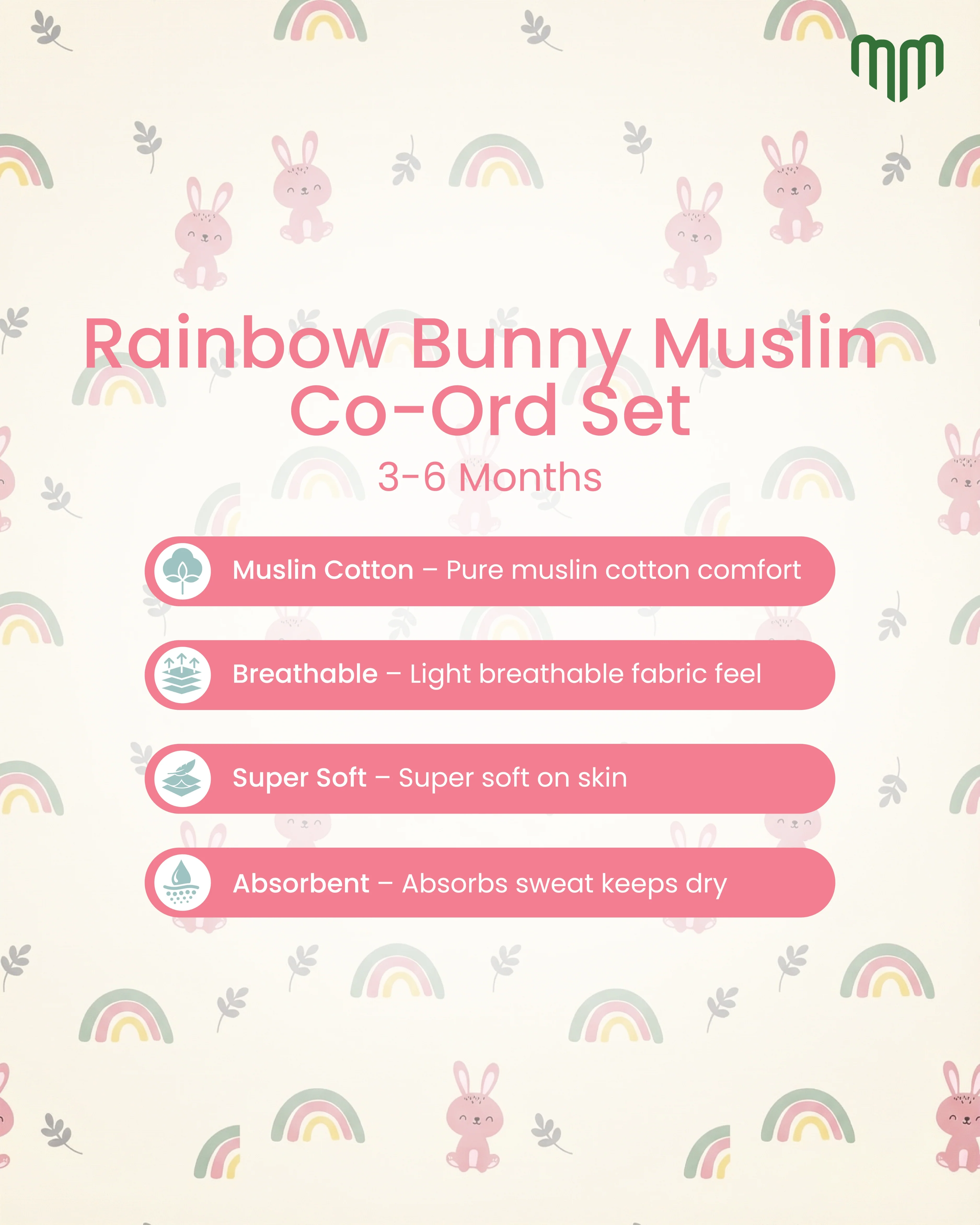 Little Rainbow Muslin Co-ord set - Image 6