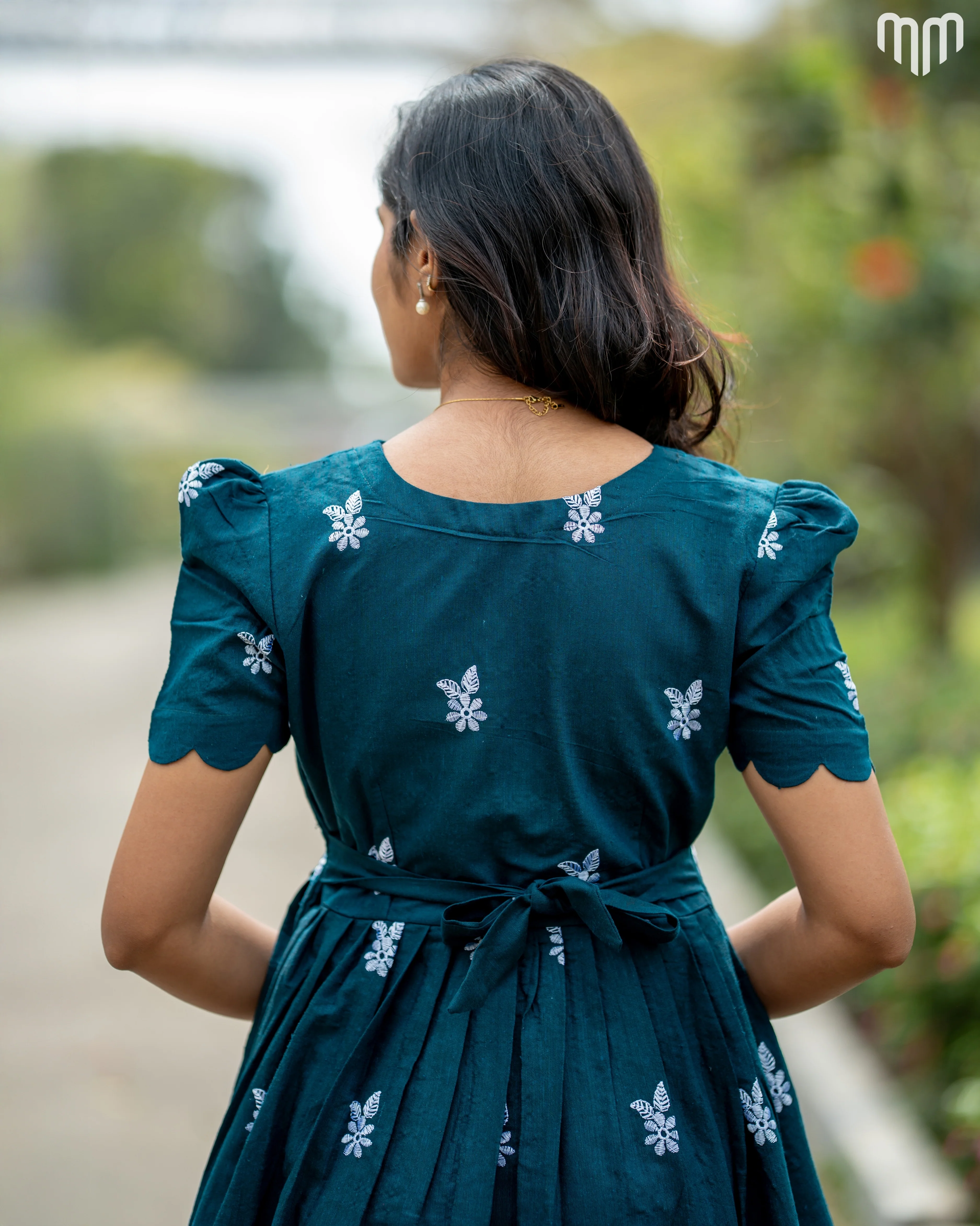 Teal Floret Maternity Maxi - Image 4
